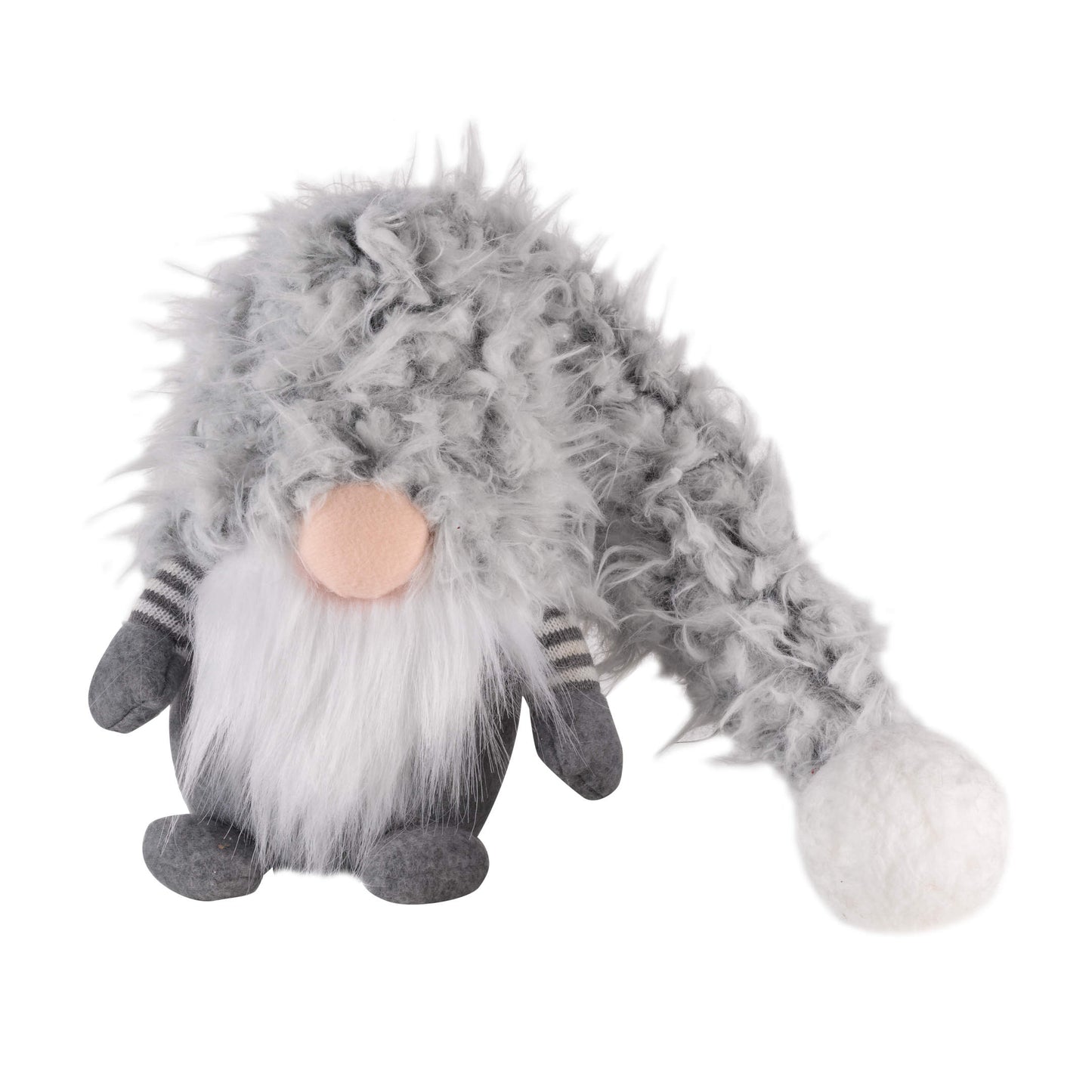 Vianočná dekoračná figúrka trpaslíka so šedou huňatou čiapkou Winter Wilfred Grey od Three Kings