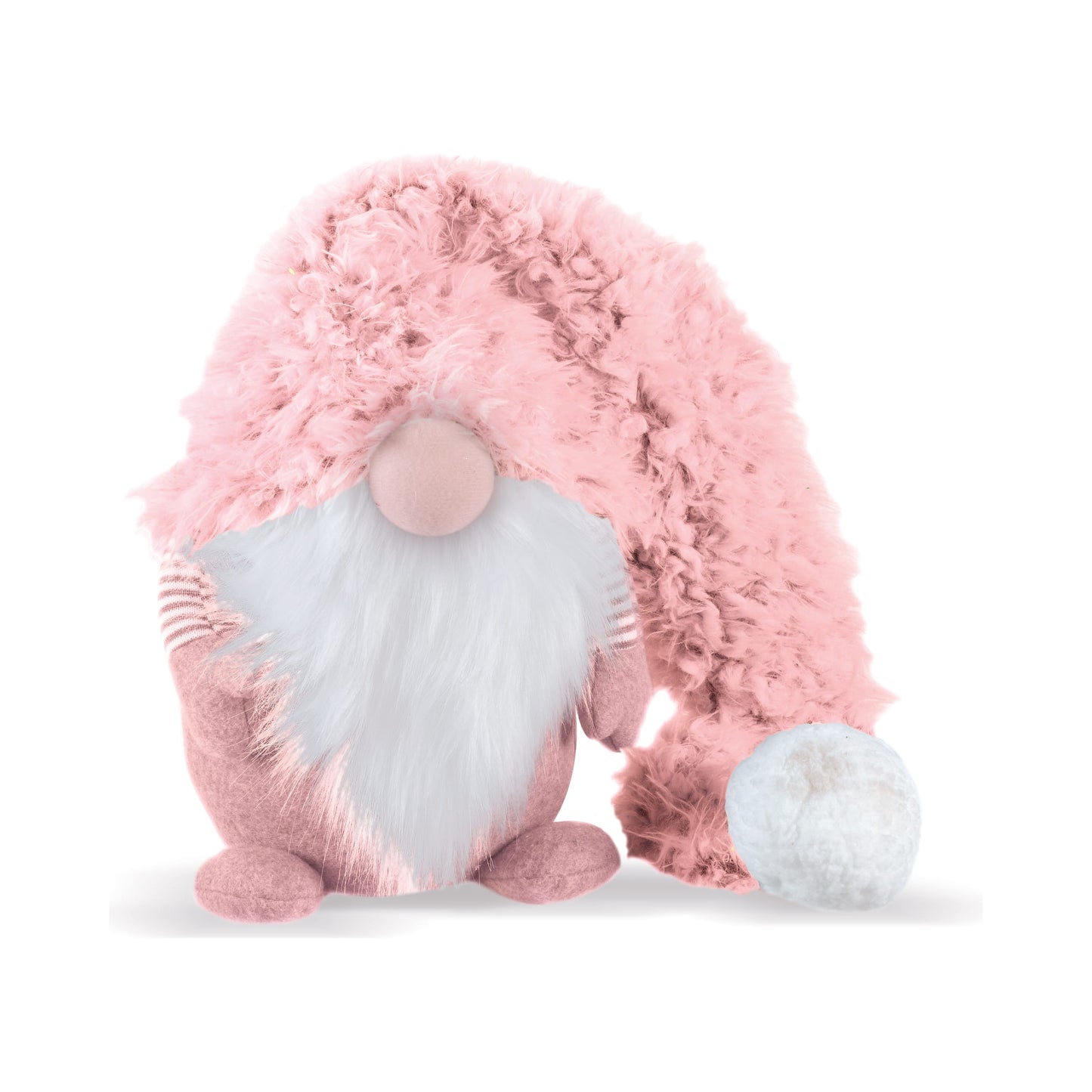 Vianočná dekoračná figúrka trpaslíka s ružovou huňatou čiapkou Winter Winnie Pink od Three Kings