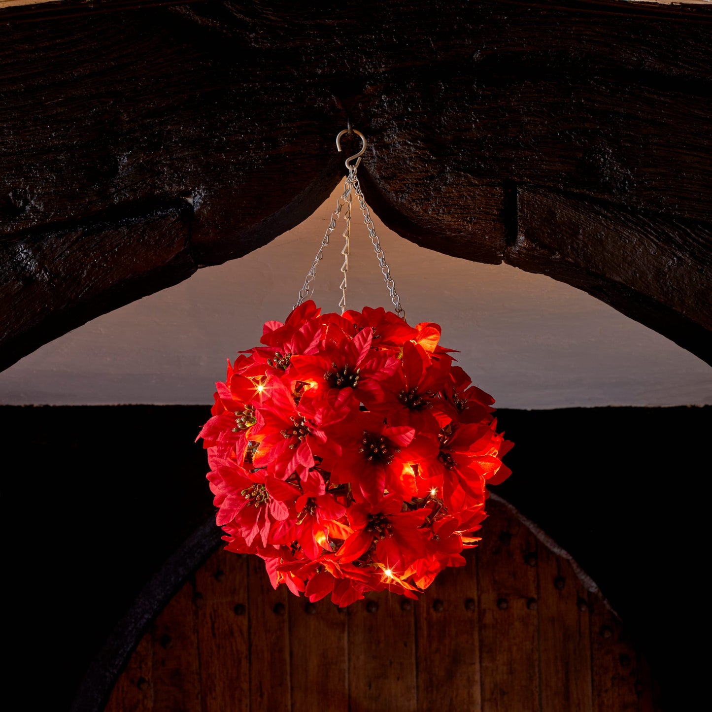 Poinsettia Ball 30cm & 20LED