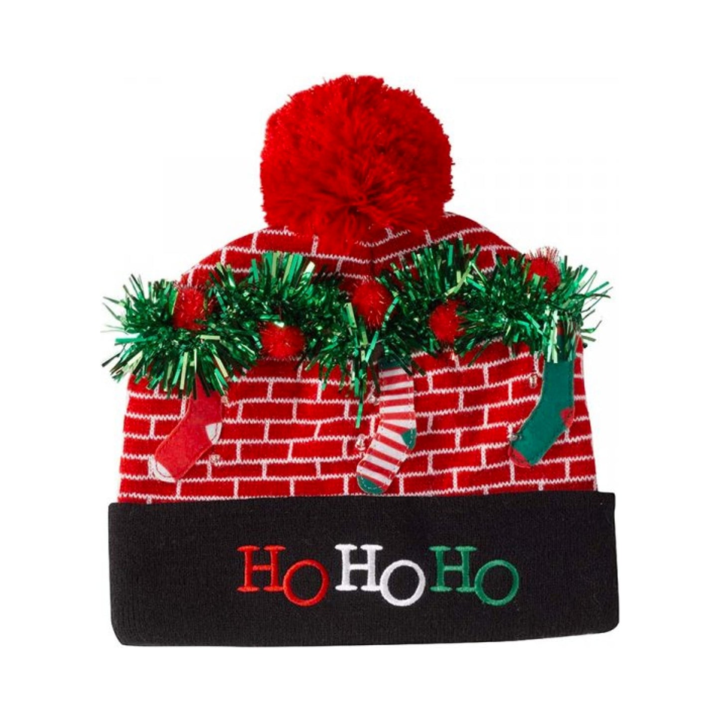 Vianočná čiapka s LED osvetlením Flash! Beanie Ho Ho Ho od Three Kings