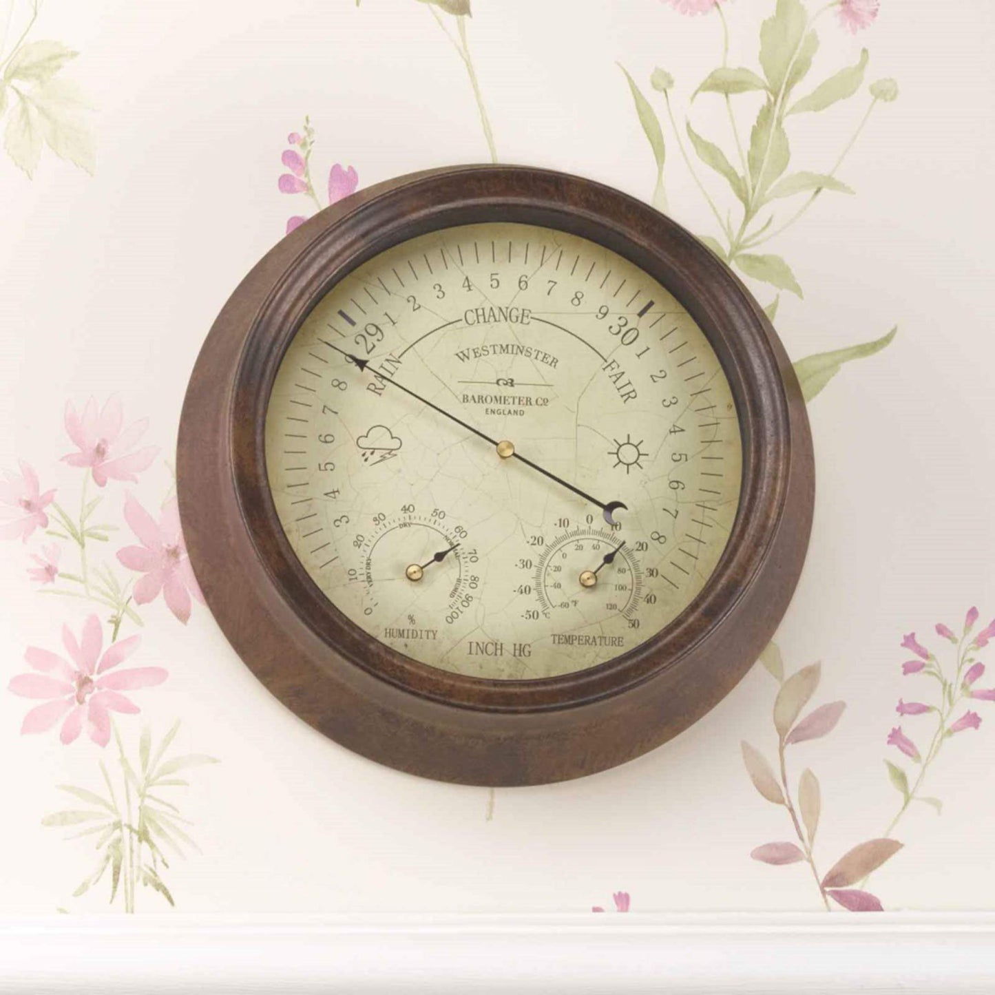 Nástenný barometer s teplomerom ⌀ 22cm ⸱ Westminster Barometer & Thermometer