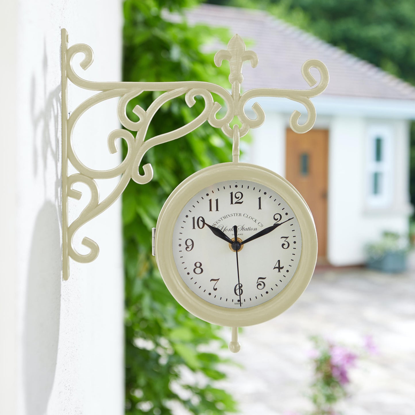 Staničné hodiny ⌀ 14cm s teplomerom ⸱ York Cream