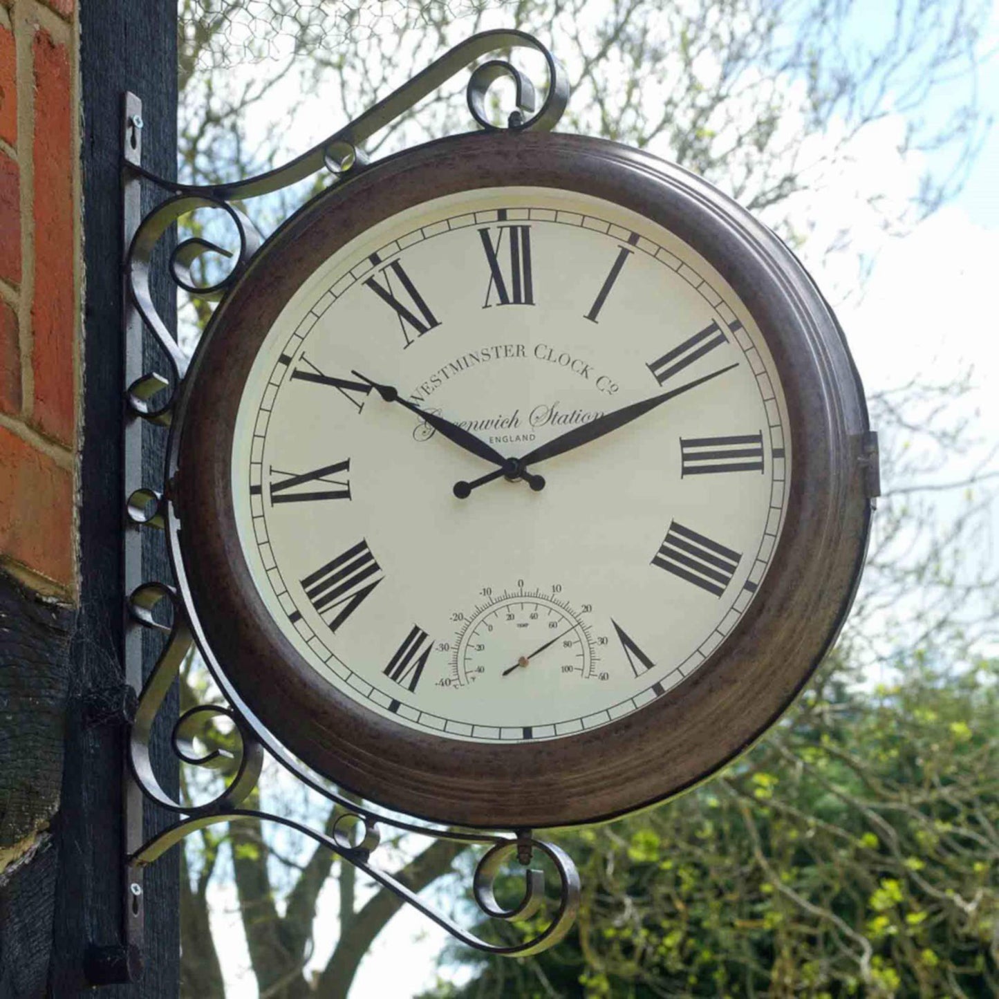 Staničné hodiny ⌀ 38cm s teplomerom ⸱ Greenwich