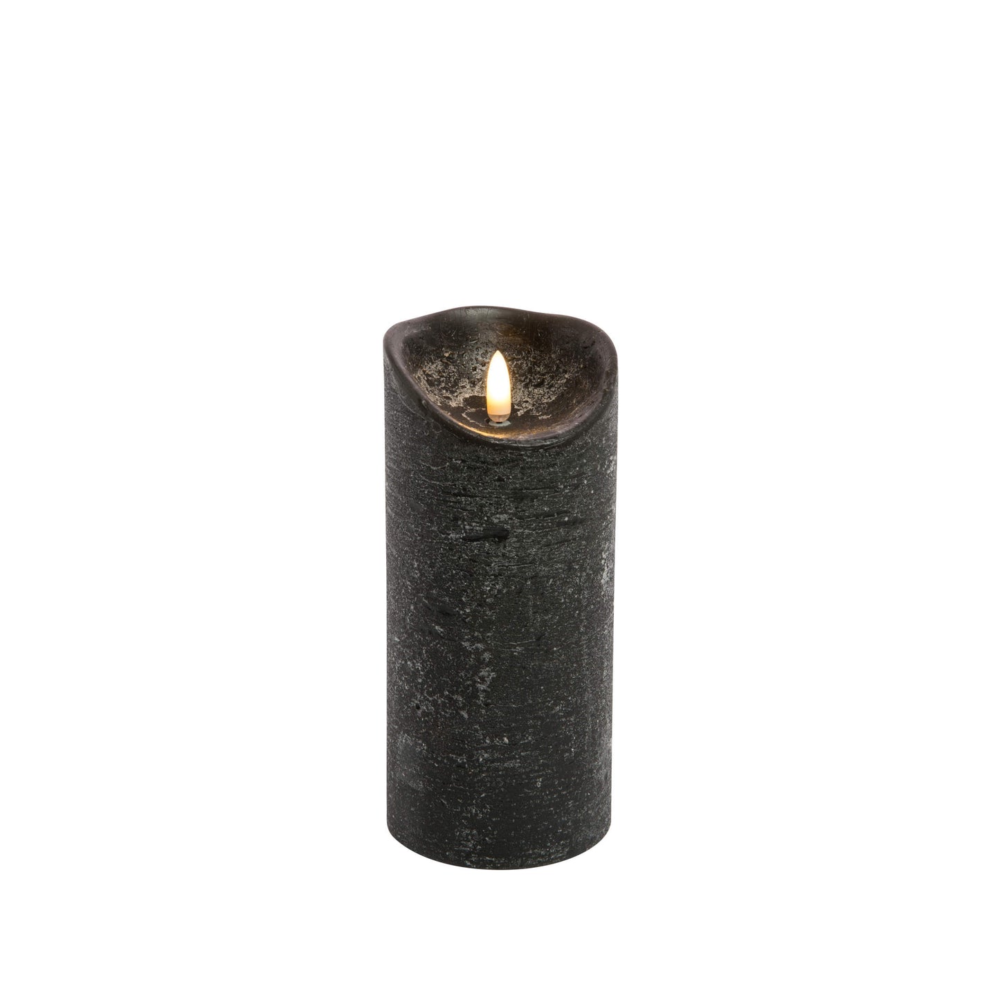 18cm vysoká čierna vosková LED sviečka s efektom Flickabrights od The Outdoor Living Company