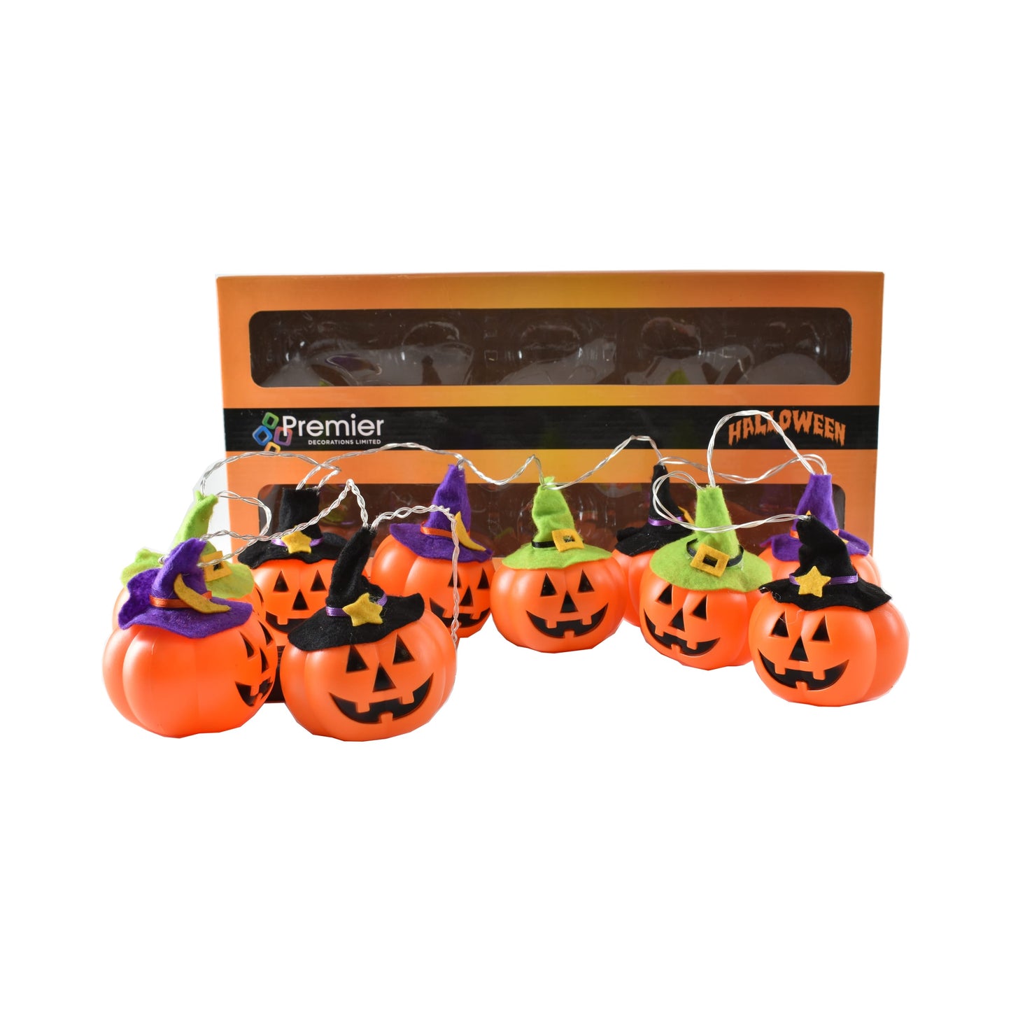 10 Witch Pumpkins String Lights