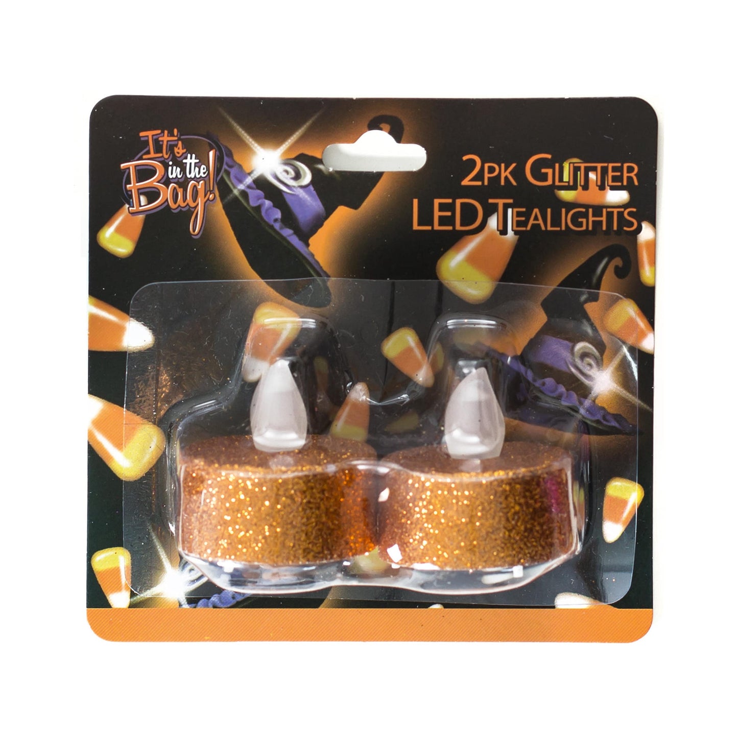 Glitter Orange Tea Lights