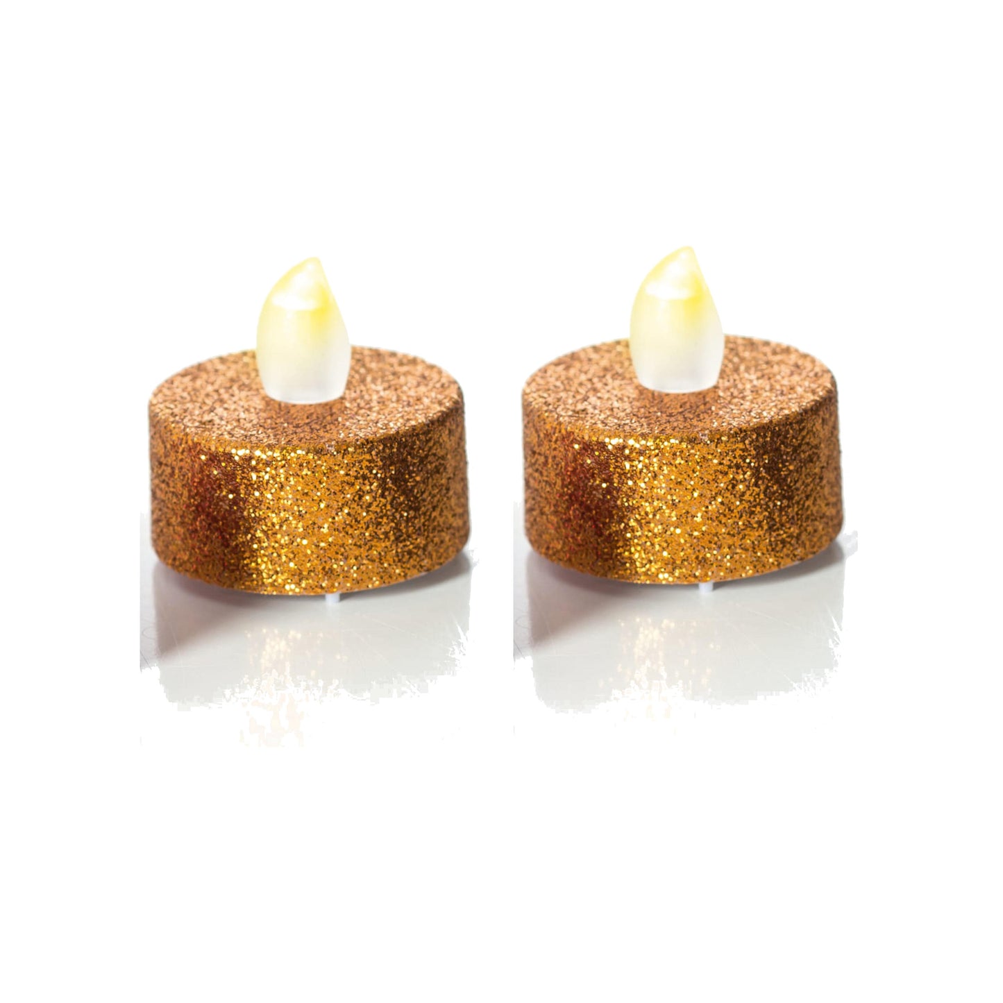 Glitter Orange Tea Lights