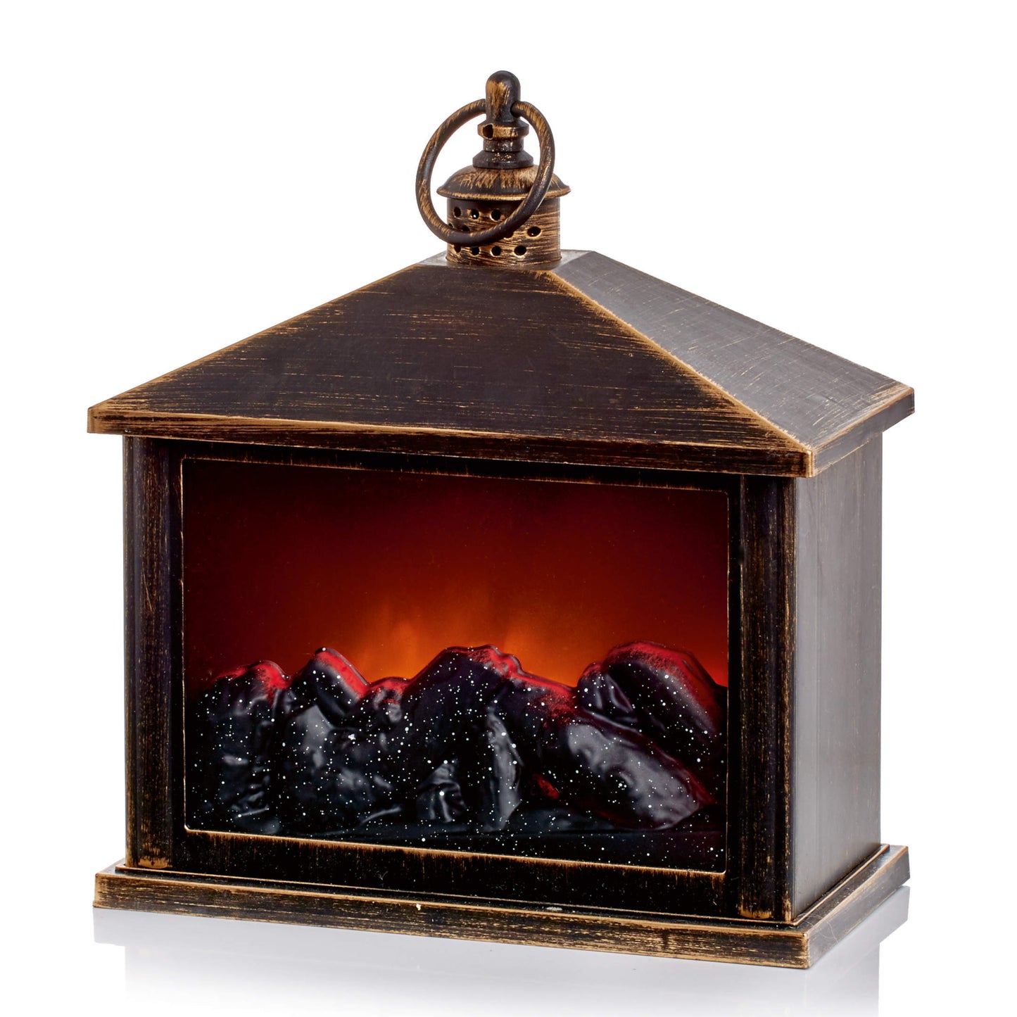 Dekoračný lampáš s efektom horiaceho ohňa ⸱ Traditional Flame Fireplace Lantern