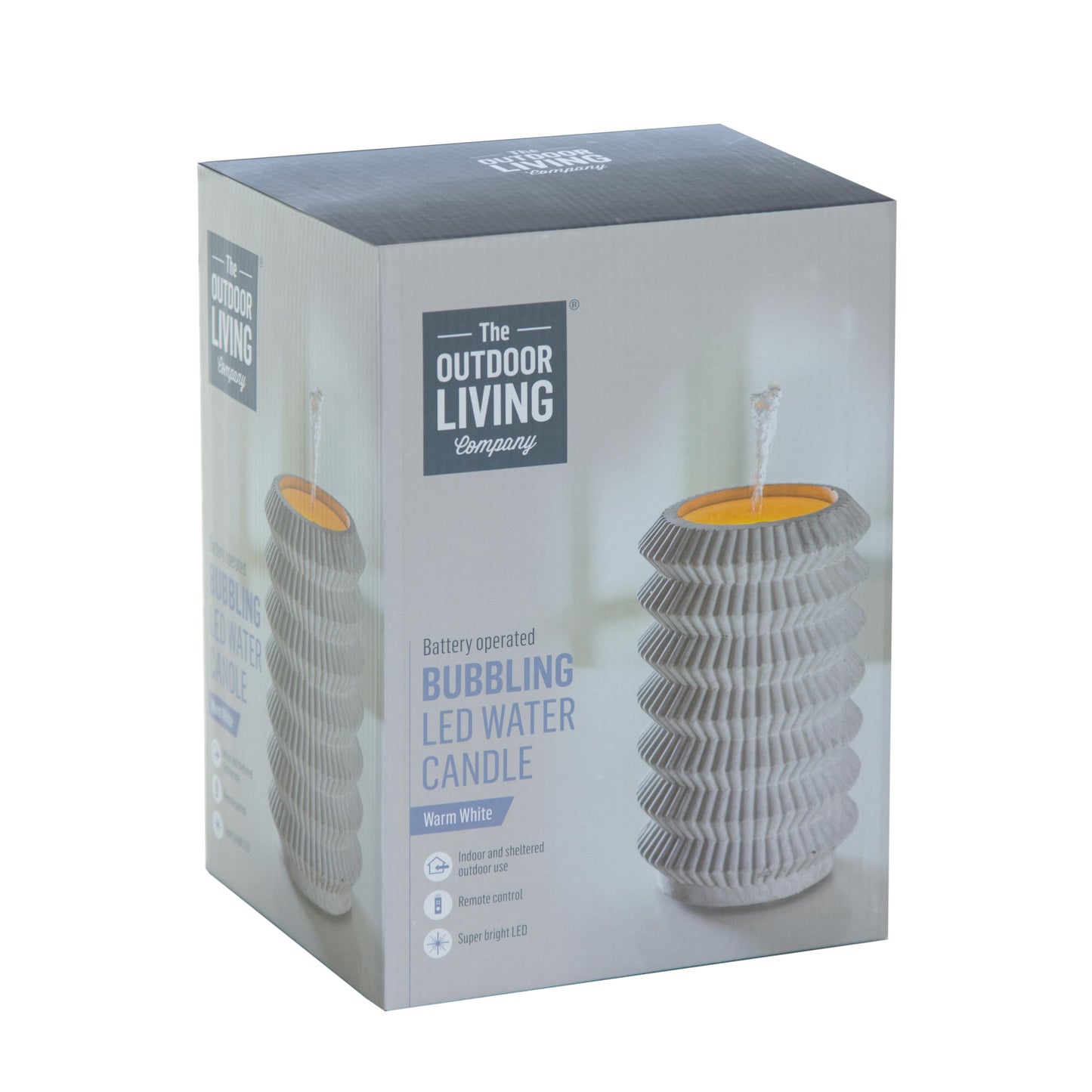 Malá fontánka do interiéru Grey Bubbling Water Candle od The Outddor Living Co