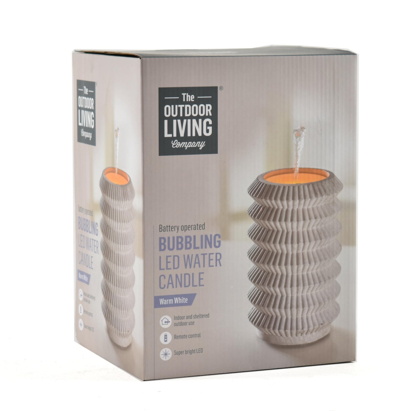 Malá fontánka do interiéru Grey Bubbling Water Candle od The Outddor Living Co