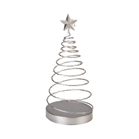 Kovový strieborný vianočný stromček s LED osvetlením SpiraLite Silver Tree od Three Kings