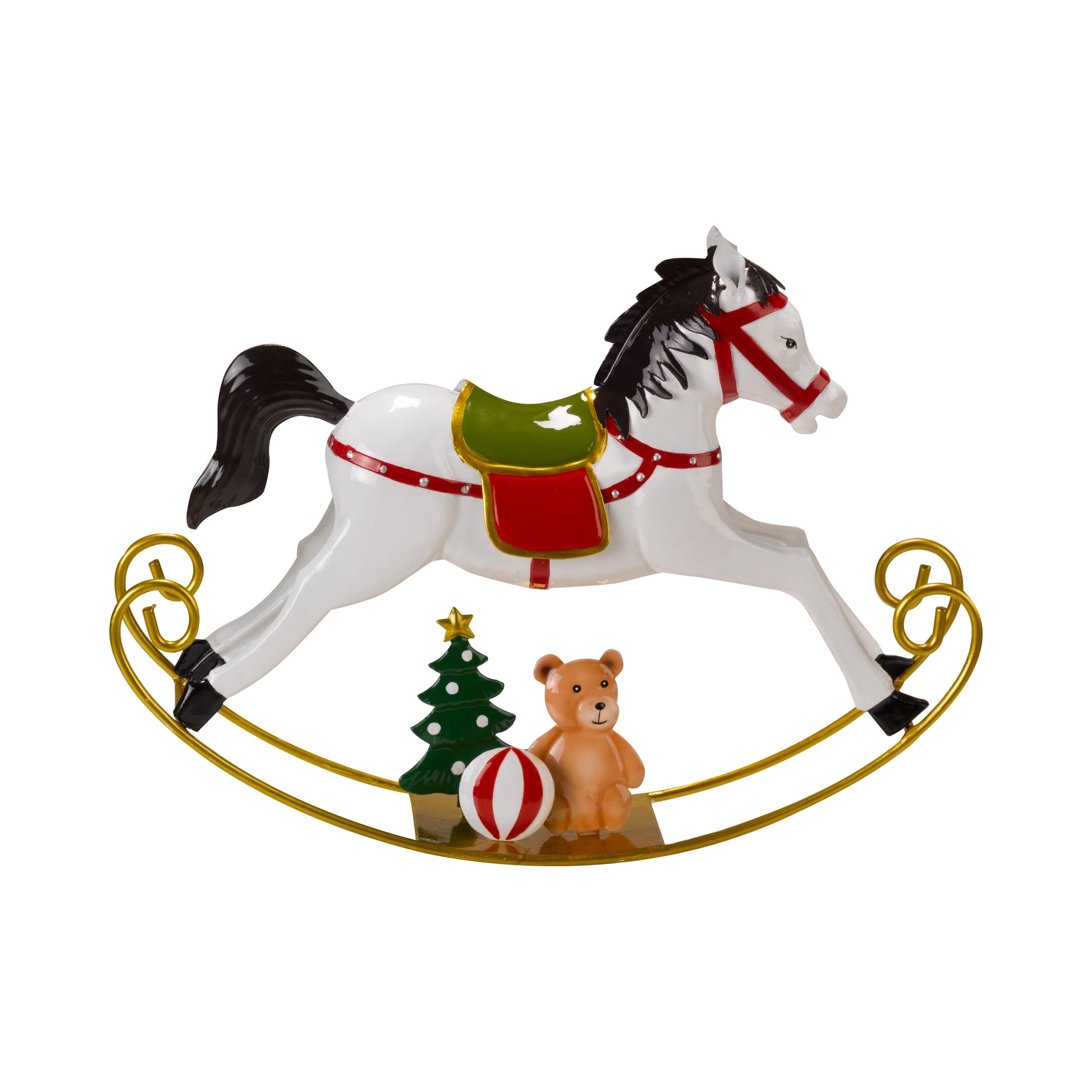 Kovová vianočná dekorácia Rocking Horse od Three Kings