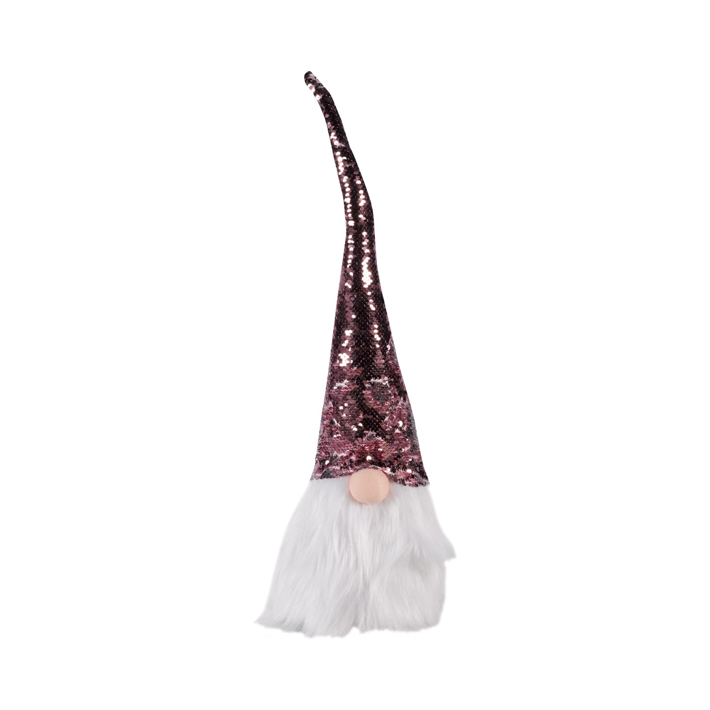 Vianočná dekoračná figúrka trpaslíka s flitrovou čiapkou GlamGong Pink & Silver od Three Kings