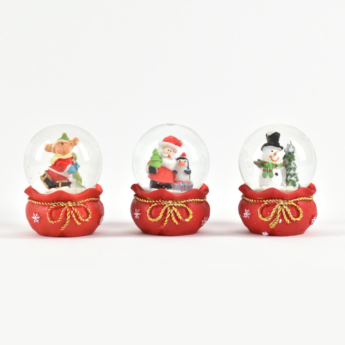 Vianočné snežítka s osvetlením (sada 3ks) ⸱ Red Velvet Snow Spheres 6cm