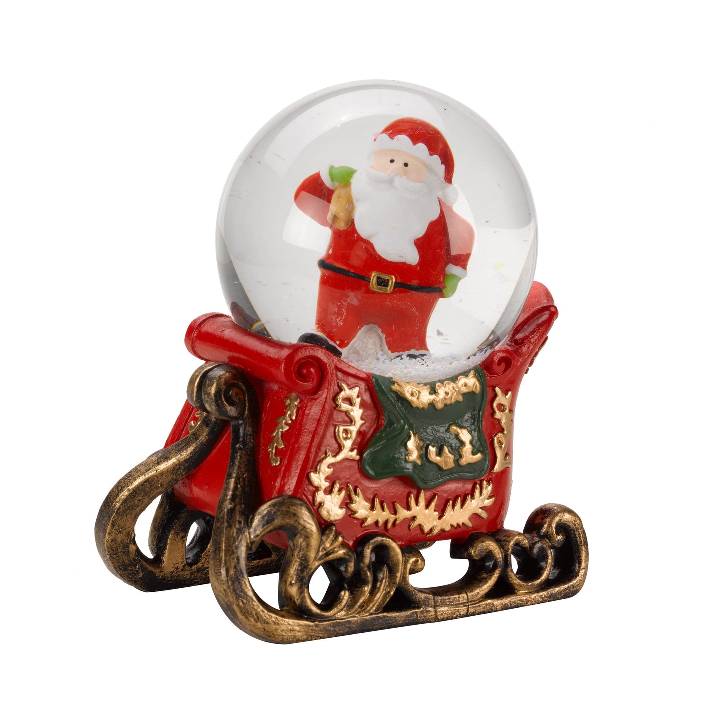 Vianočné snežítko s osvetlením ⸱ Santa Sleigh Snow Sphere 8cm