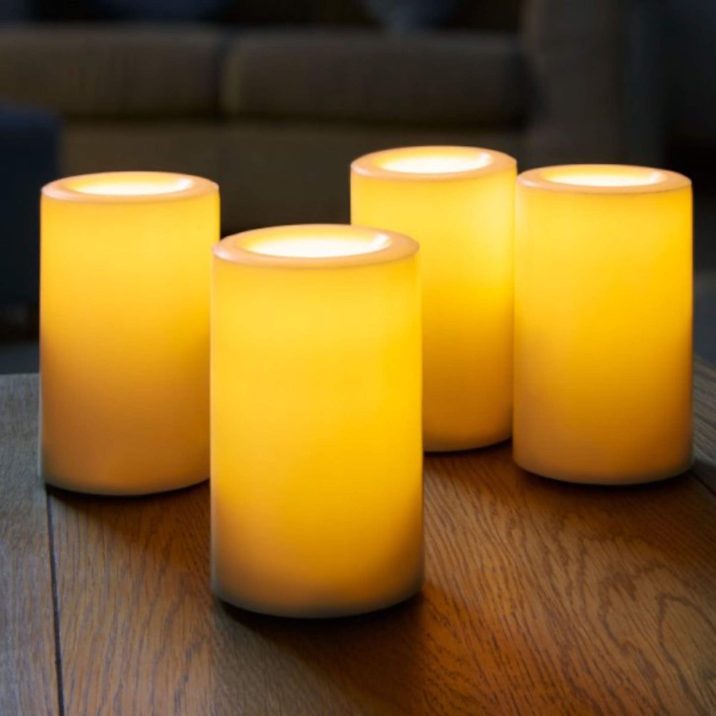 Valcová LED sviečka (sada 4ks) ⸱ Flameless Pillar LED Candle