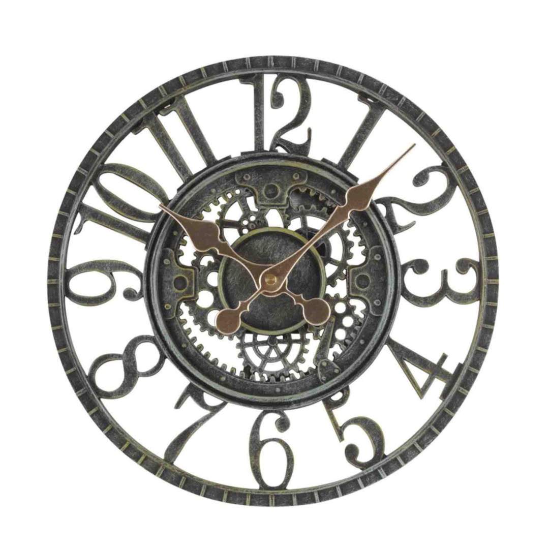 Nástenné hodiny Newby Mechanical v farbe Verdigris s priemerom 30cm od Outside In designs