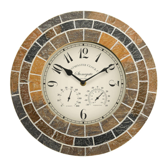 Nástenné hodiny ⌀ 35cm s teplomerom ⸱ Stonegate Mosaic