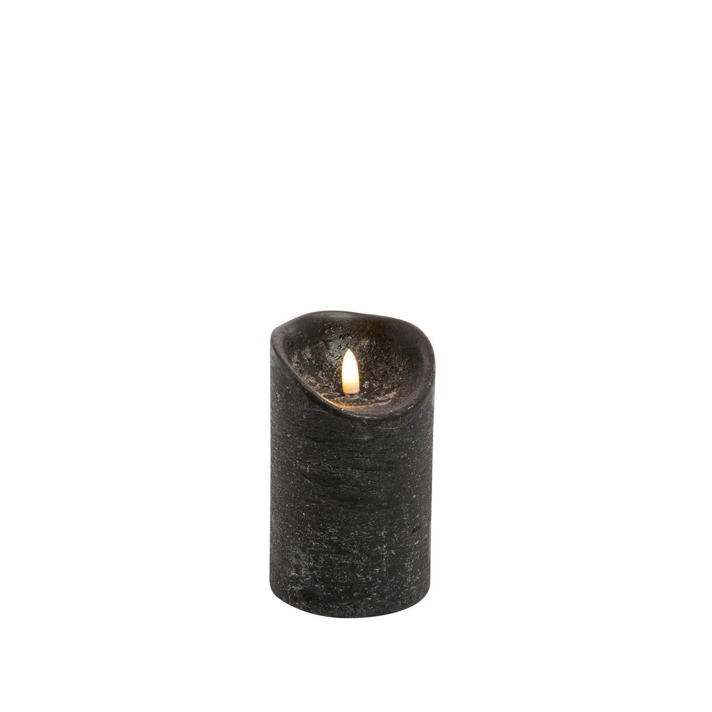 13cm vysoká čierna vosková LED sviečka s efektom Flickabrights od The Outdoor Living Company