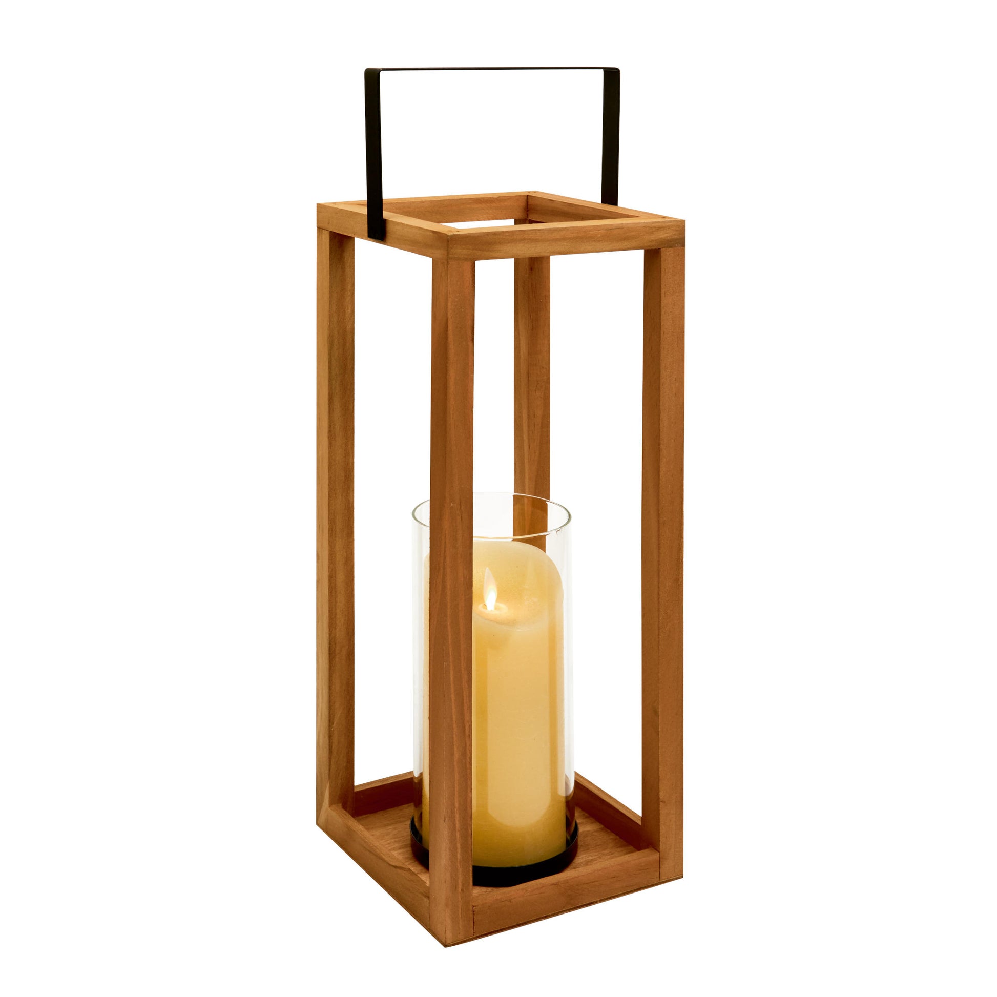 Moderný minimalistický drevený svietnik na valcovú sviečku