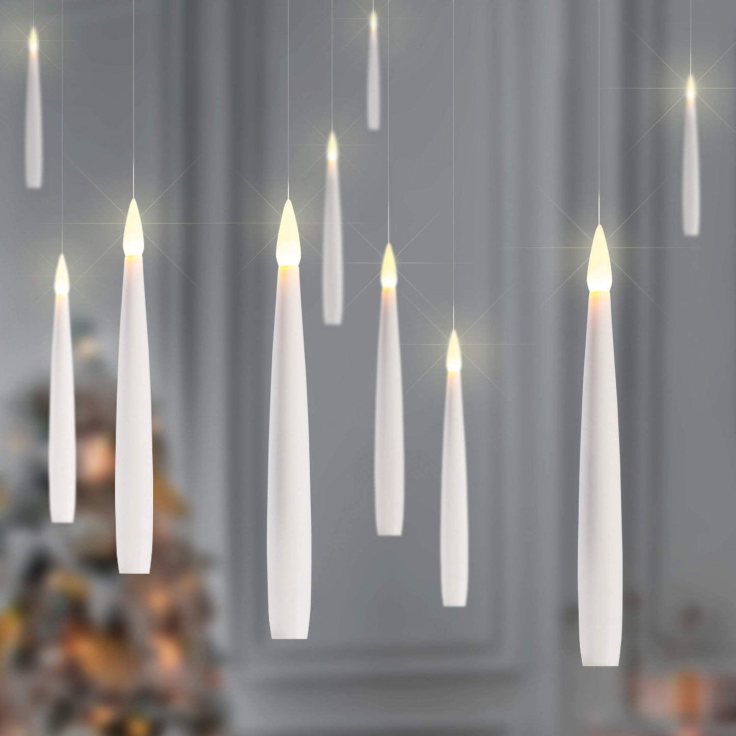 Vznášajúce sa LED sviečky (sada 10ks) ⸱ Gold Floating Candles