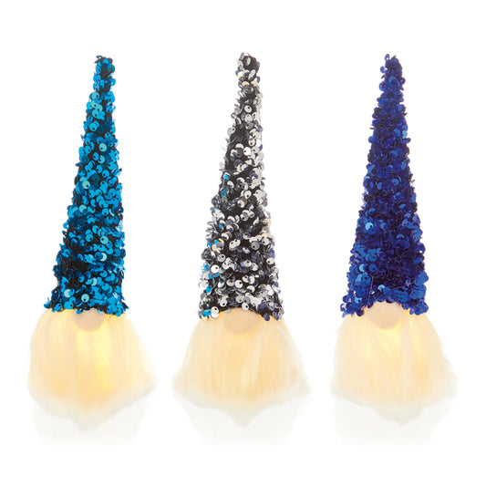 Sada 3 svietiacich dekorácii ⸱ Gnomes Sequin Hats