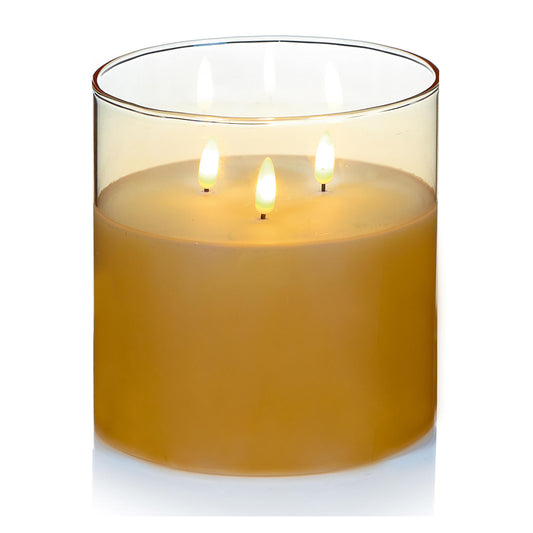 LED sviečka s tromi plameňmi v skle ⸱ Triple FlickaBrights Amber Glass