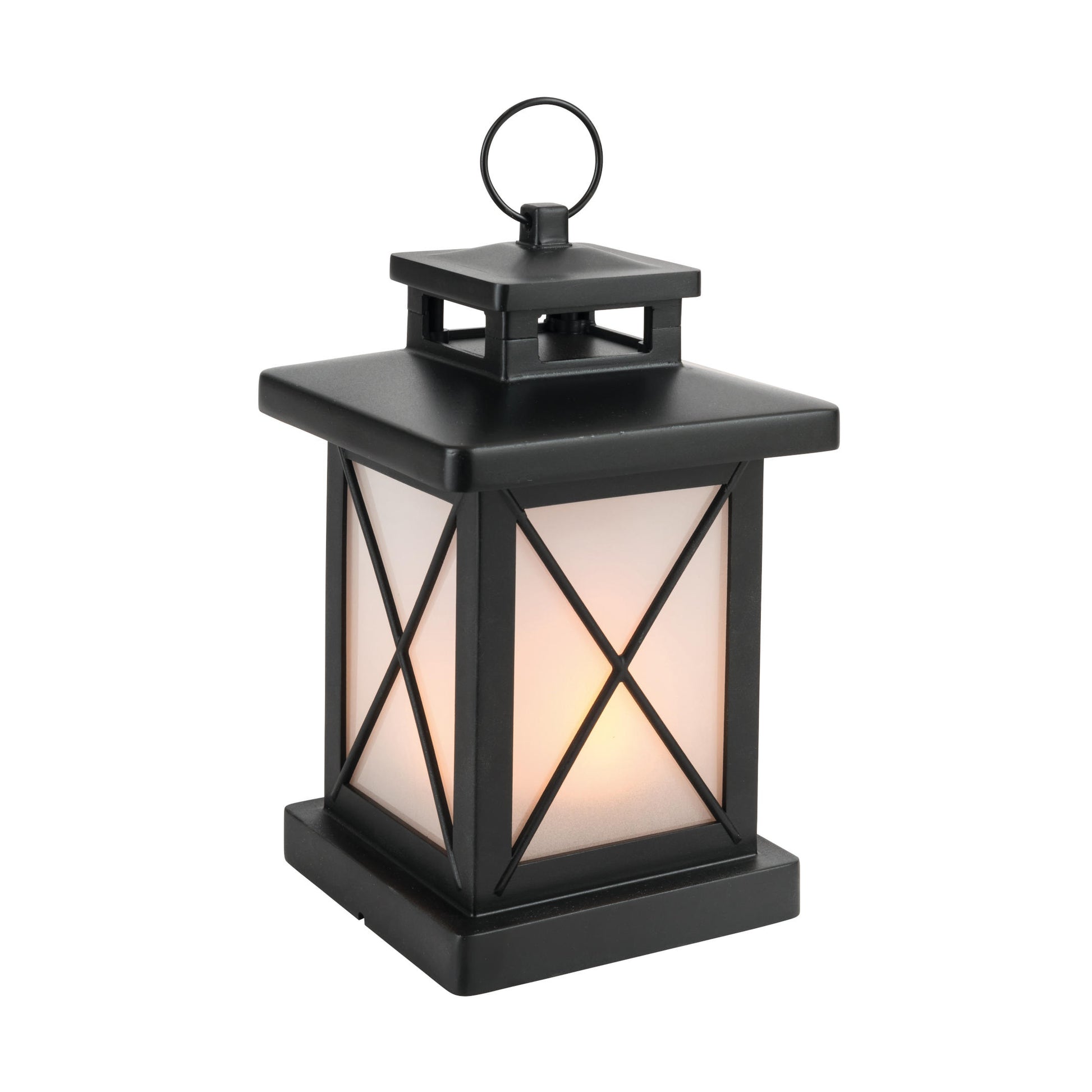 Flickering Black Lantern - LED lampáš s mihotajúcim sa efektom plameňa od The Outdoor Living Company