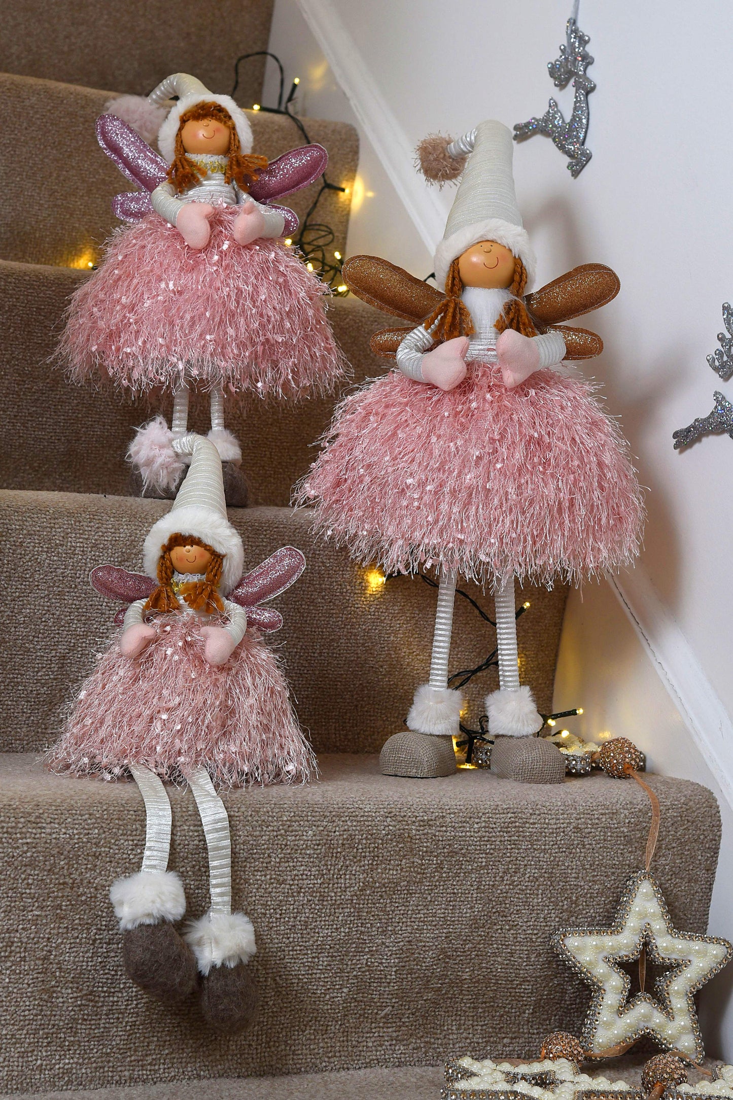 Kolekcia vianočných dekoračných figúriek rúžové víly Ophelia Fairy Princess od Three Kings